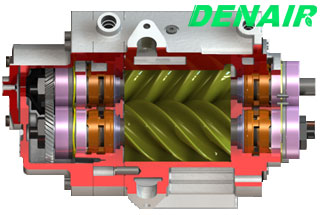 德耐爾螺桿式無(wú)油空壓機(jī)的工作原理